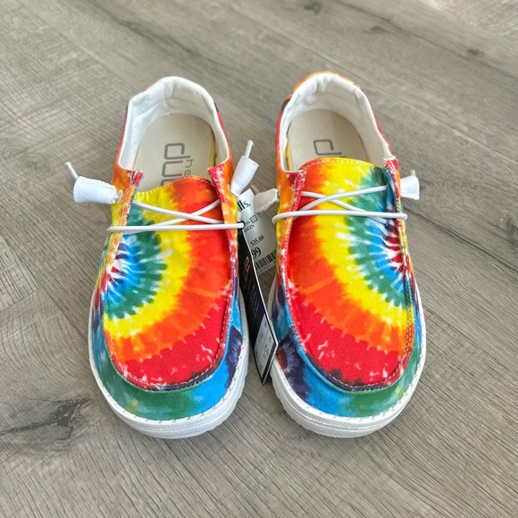 Hey Dude Dudes Shoes-Wendy-Mandala Tie Dye Rainbow-size 7-NEW!! - Picture 2 of 9